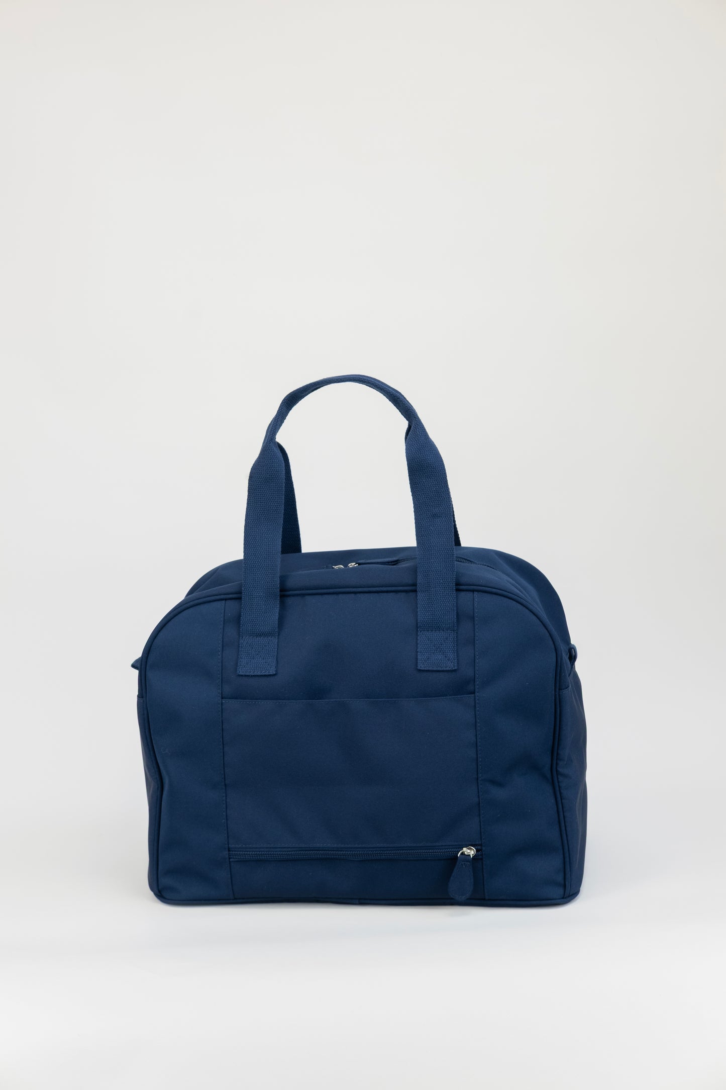 Navy blue handbag on a white background