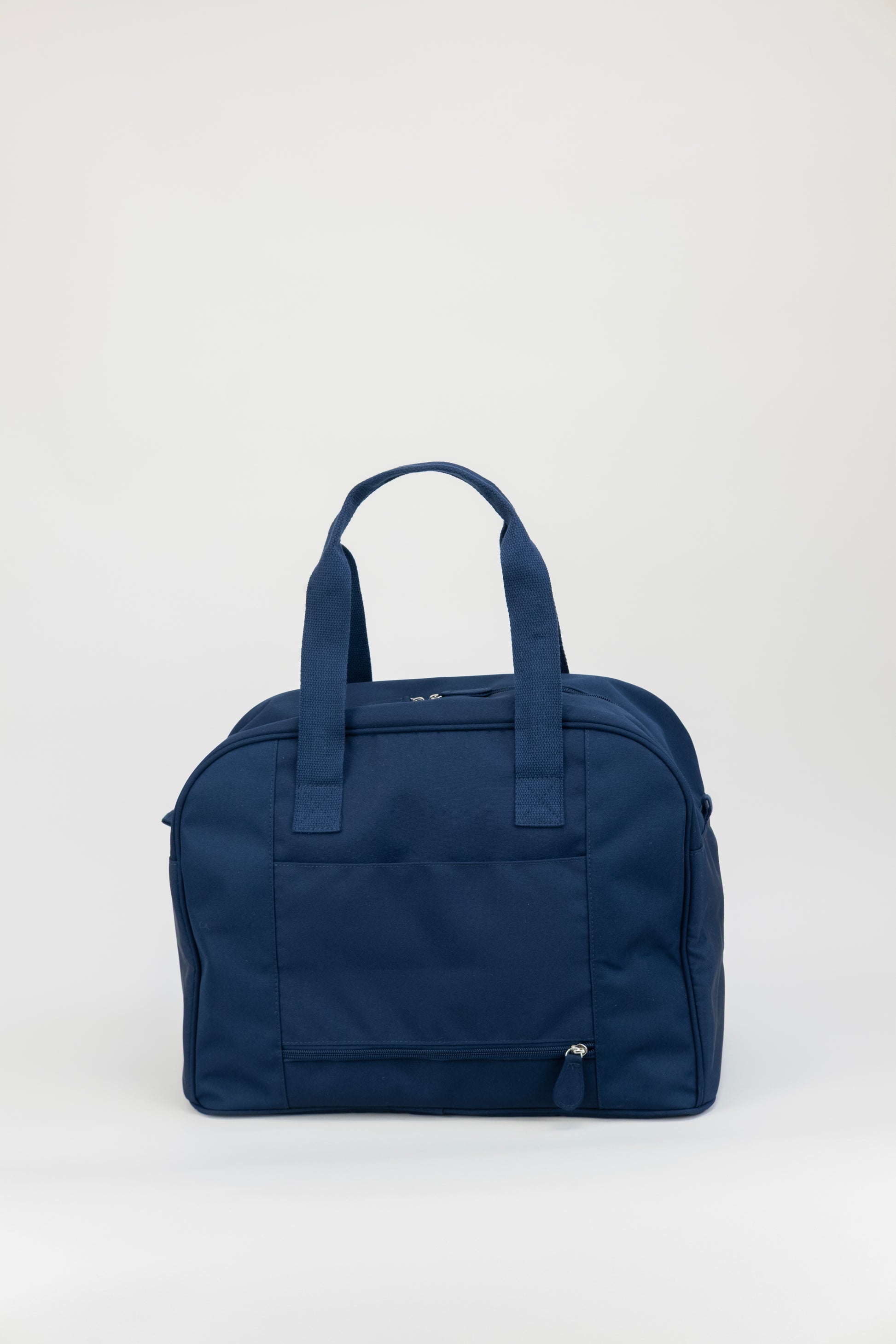 Navy blue handbag on a white background