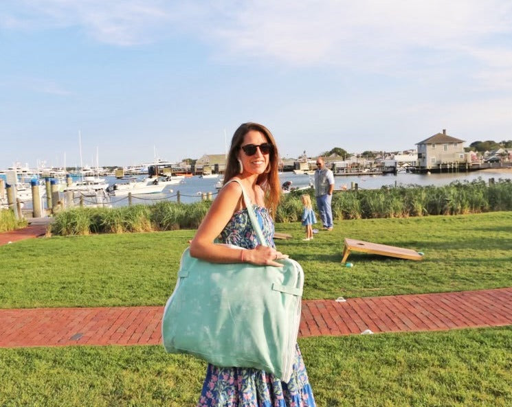 Bitty Green Bag packed and in use in Nantucket.